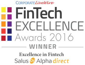 FinTech EXCELLENCE Awards 2016 WINNER Excellence in Fintech Salus Alpha direct